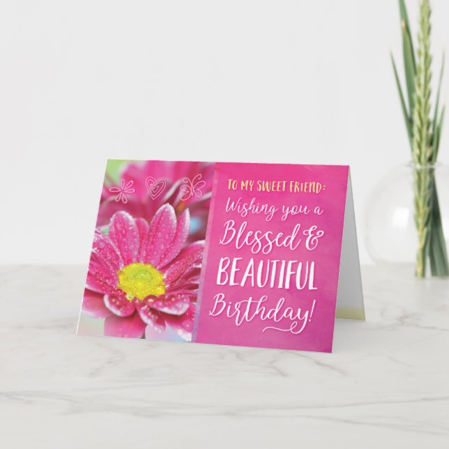 Wishing you a Blessed & Beautiful Birthday Card (Front)