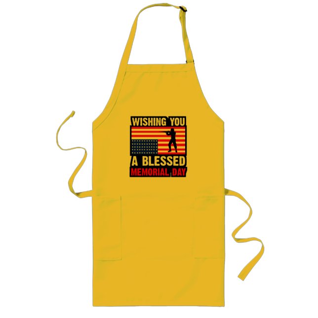 Wishing You A Blessed Memorial Day Long Apron (Front)