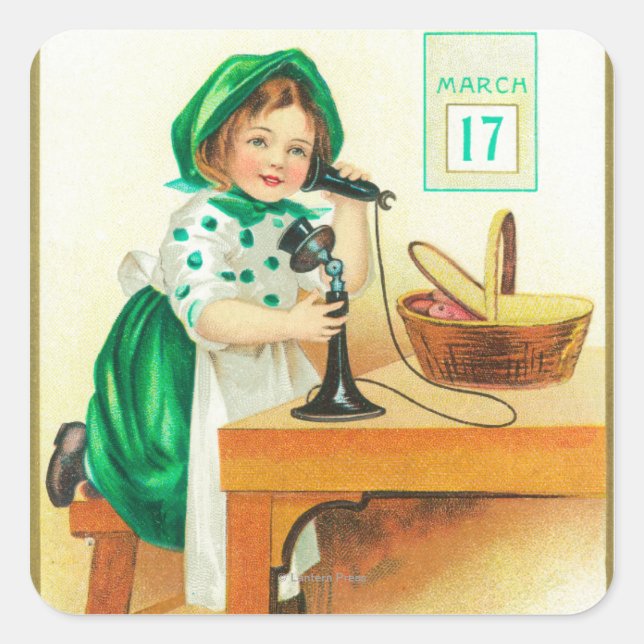 Wishing You a Bright and Happy St. Patrick's Square Sticker (Front)