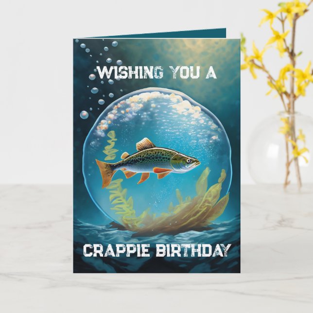 Wishing you a Crappie Birthday Card (Yellow Flower)