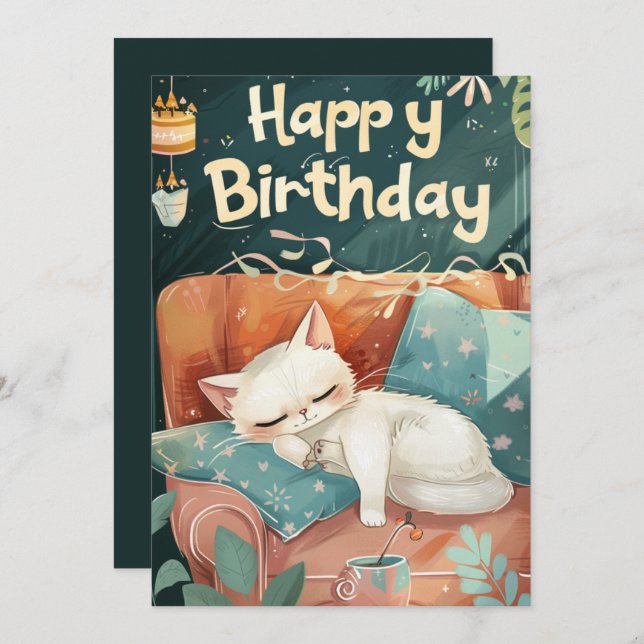 Wishing You a Day Filled With PURRTH-day Love (Front/Back)