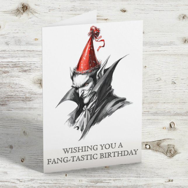 Wishing you a Fang-tastic birthday Vampire  Card (Creator Uploaded)