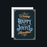 Wishing You a Happy and Joyful Hanukkah Card<br><div class="desc">Looking for a Hanukkah Card to give your Jewish friend celebrating Hanukkah? This Wishing You a Happy and Joyful Hanukkah is elegant and beautiful.</div>