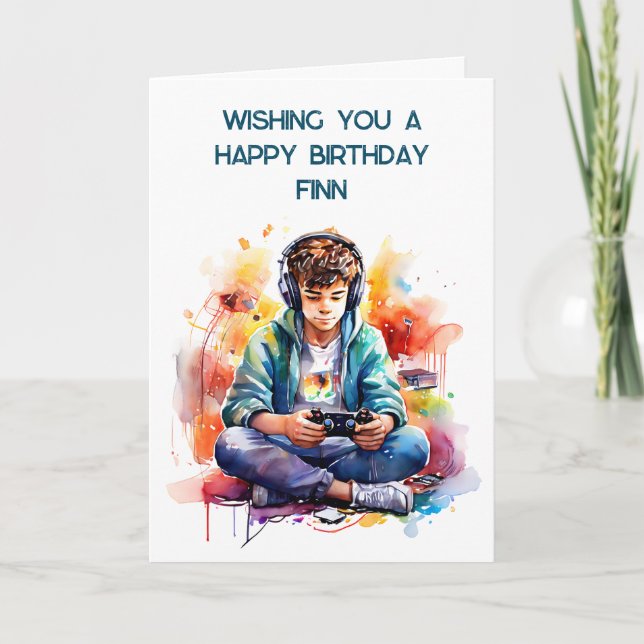 Wishing You a Happy Birthday Personalised | Gamer  Card (Front)