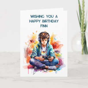 Wishing You a Happy Birthday Personalized   Gamer  Card