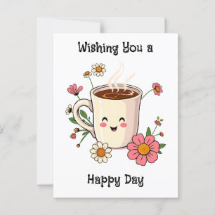 Wishing You a Happy Day   Cute Friendship Postcard