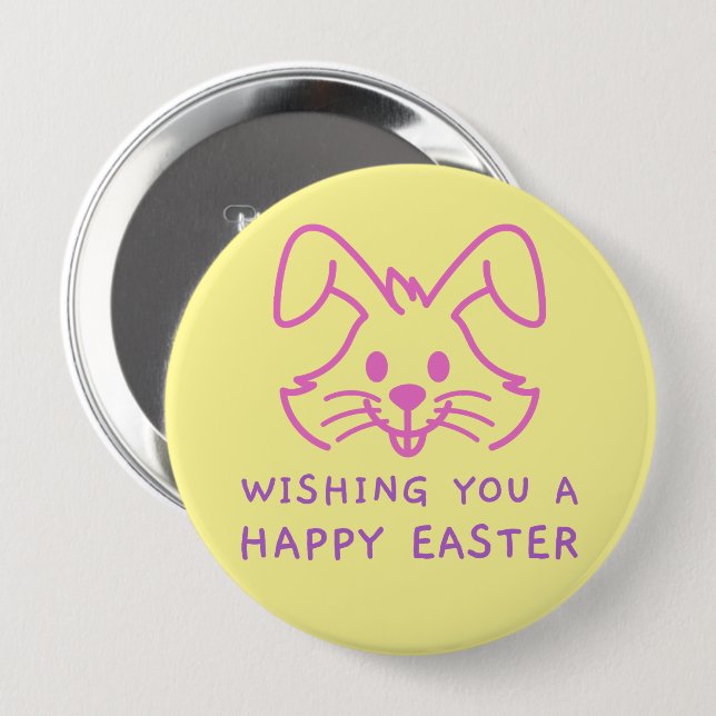 Wishing You a Happy Easter Bunny Button (Front & Back)