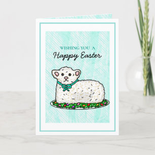 Wishing you a Happy Easter   Cute Lamb Cake   Thank You Card