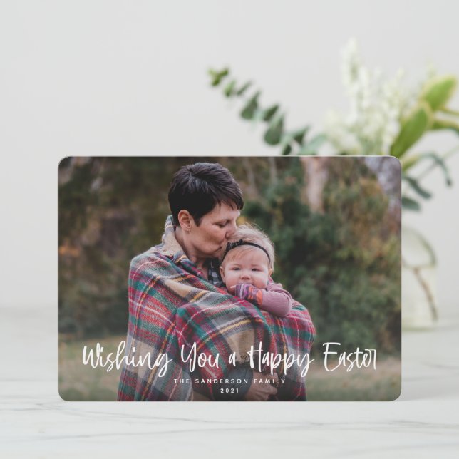 Wishing You a Happy Easter Photo Holiday Card (Standing Front)