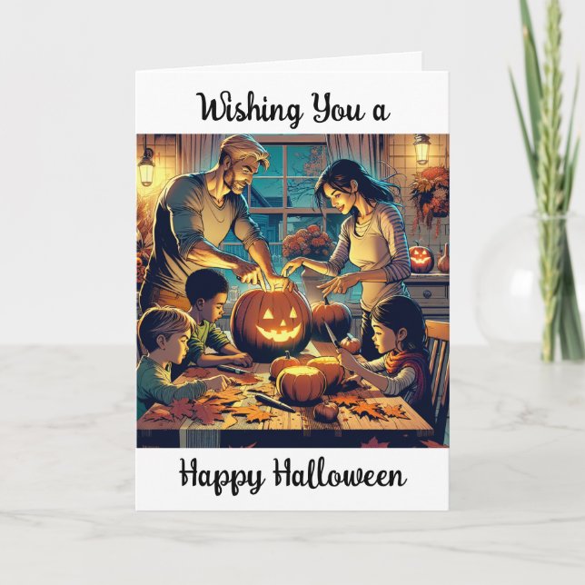 Wishing You a Happy Halloween Nostalgic Holiday Card (Front)