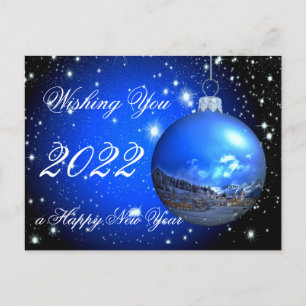 Wishing you a happy new year 2022 holiday postcard