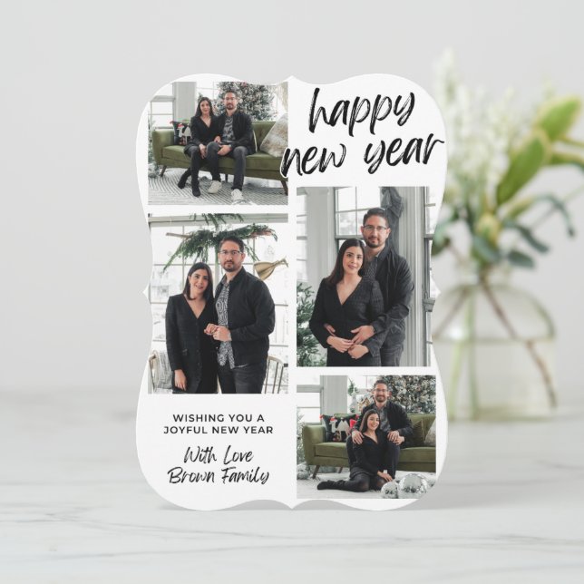 Wishing you A Joyful Newyear with Lov Holiday Card (Standing Front)