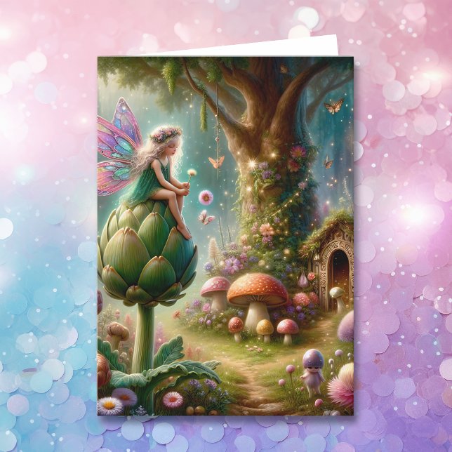 Wishing You a Magical Birthday Fairy on Artichoke Card (Creator Uploaded)