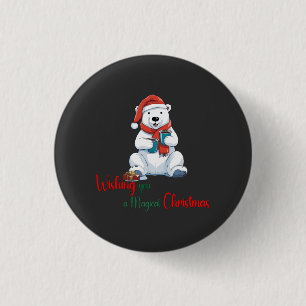 Wishing you a magical Christmas Cute Beer 3 Cm Round Badge