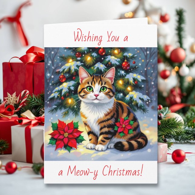 Wishing You a Meow-y Christmas | Festive  Holiday Card (Creator Uploaded)