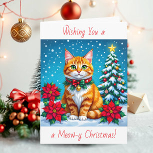 Wishing You a Meow-y Christmas Personalized Holiday Card
