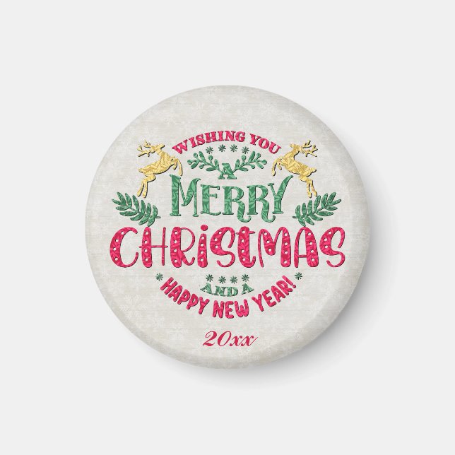 Wishing You a Merry Christmas & a Happy New Year Magnet (Front)