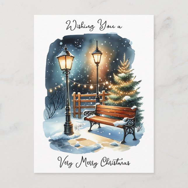 Wishing You a Merry Christmas & Happy New Year Postcard (Front)