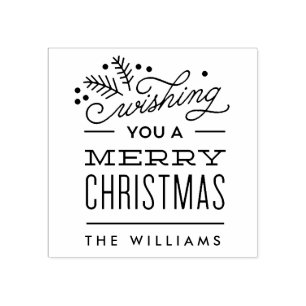Wishing You a Merry Christmas Personalised Stamp