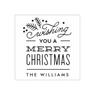 Wishing You a Merry Christmas Personalised Stamp