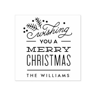 Wishing You a Merry Christmas Personalised Stamp