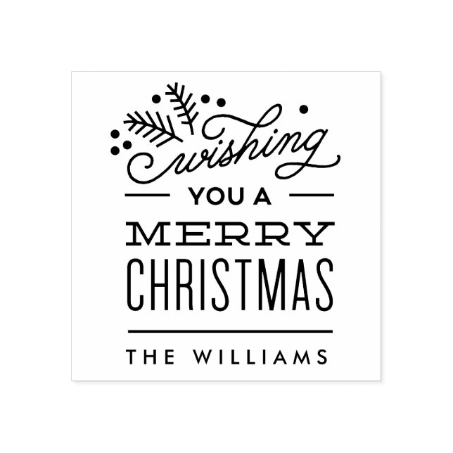 Wishing You a Merry Christmas Personalised Stamp (Imprint)