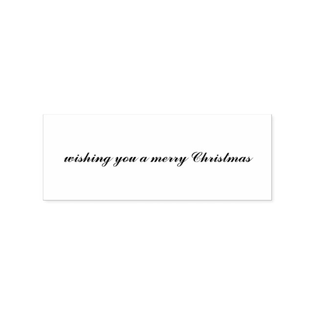 wishing you a merry Christmas Script Rubber Stamp (Stamped)