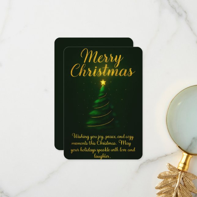 - "Wishing You a Merry Christmas" Thank You Card (Front/Back In Situ)