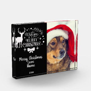 Wishing You A Merry Christmas/Typography/White Photo Block