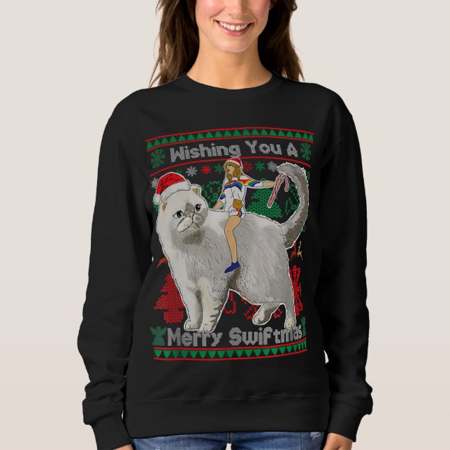 Wishing You A Merry Swiftmas Ugly Christmas Sweate Sweatshirt (Front)