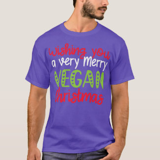Wishing You A Merry Vegan Christmas Ugly Xmas Vege T-Shirt