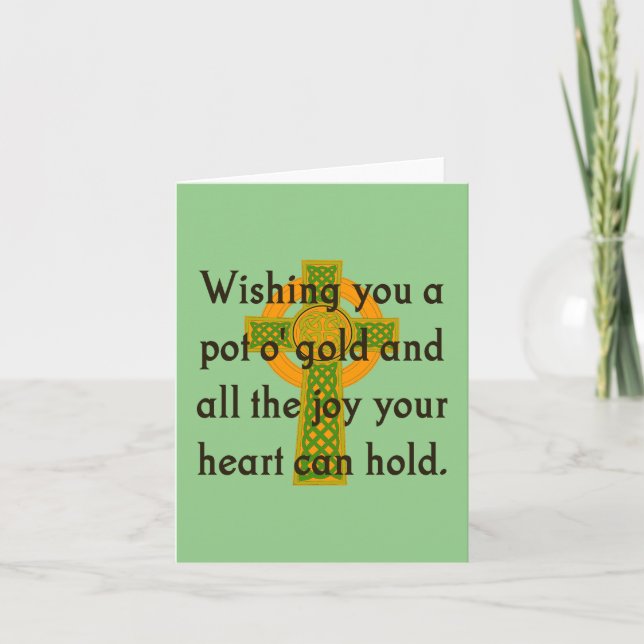 Wishing You A Pot O Gold - Irish Quote  Card (Front)