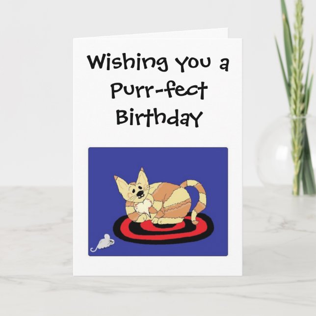 Wishing you a Purr-fect Birthday Card (Front)