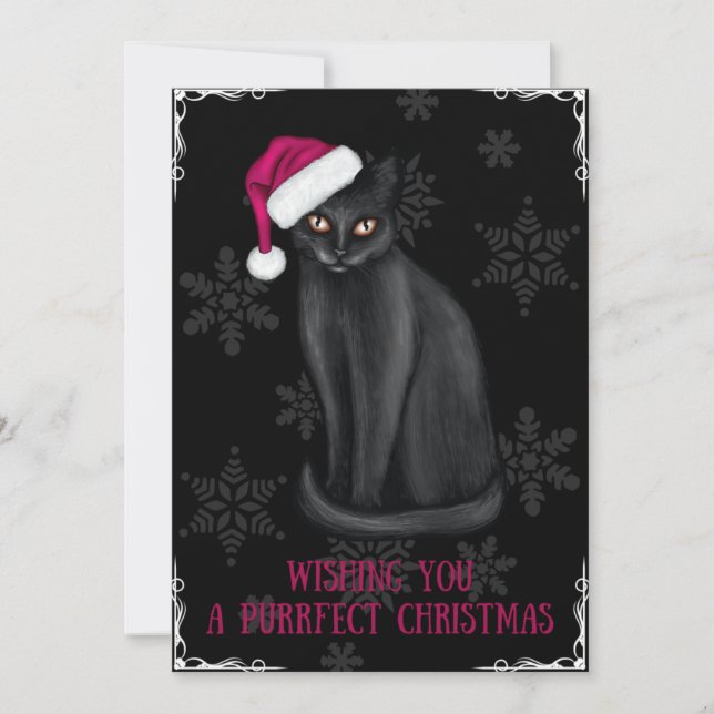 Wishing You A Purrfect Christmas Holiday Card (Front)