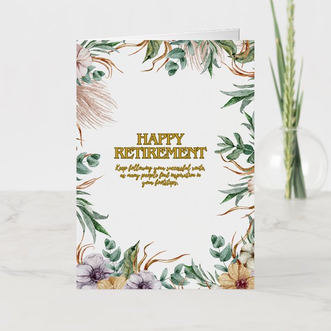 "Wishing You a Relaxing and Rewarding Retirement!" Foil Greeting Card (Front)