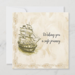 Wishing you a safe journey vintage card