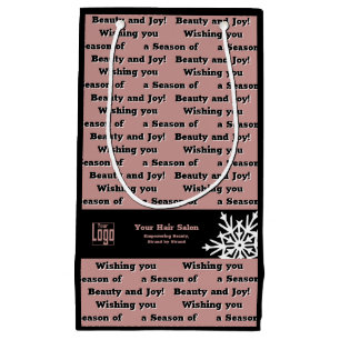 Wishing You a Season of Beauty & Joy Black Pink Small Gift Bag