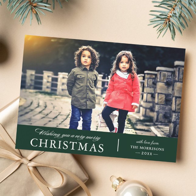 Wishing You a Very Merry Christmas Photo Holiday Card (Creator Uploaded)