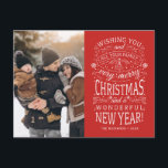Wishing you a Very Merry Christmas Photo Postcard<br><div class="desc">Typography driven photo holiday cards with the words "Wishing you and all your family a very merry Christmas and a wonderful New Year".</div>