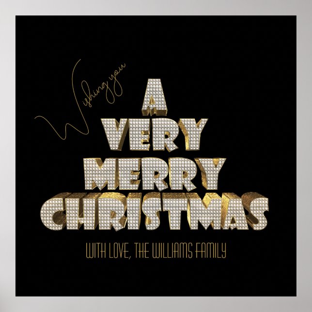 Wishing you A Very Merry Christmas Poster (Front)