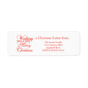Wishing you a very merry Christmas! Return Address Label