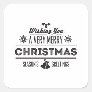 Wishing You a Very Merry Christmas Square Sticker