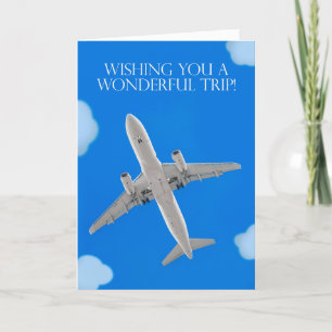 Wishing You A Wonderful Trip Aeroplane in the Sky Holiday Card