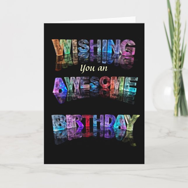 Wishing You An Awesome Birthday Card (Front)