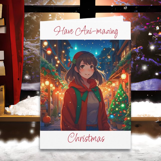 Wishing You Ani-mazing Christmas Anime Pun Card (Creator Uploaded)