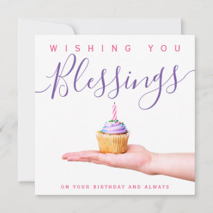 Wishing You Blessings Faith-Based Birthday  Card
