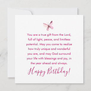 Wishing You Blessings On Your Birthday with Flower Card