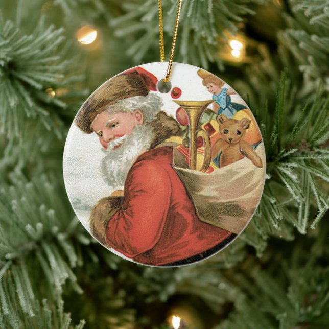 Wishing You Christmas Cheer by Ellen Clapsaddle Ceramic Ornament (Tree)