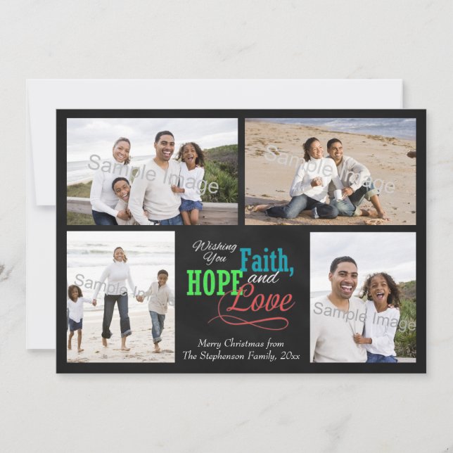 Wishing you Faith, Hope and Love Holiday Card (Front)