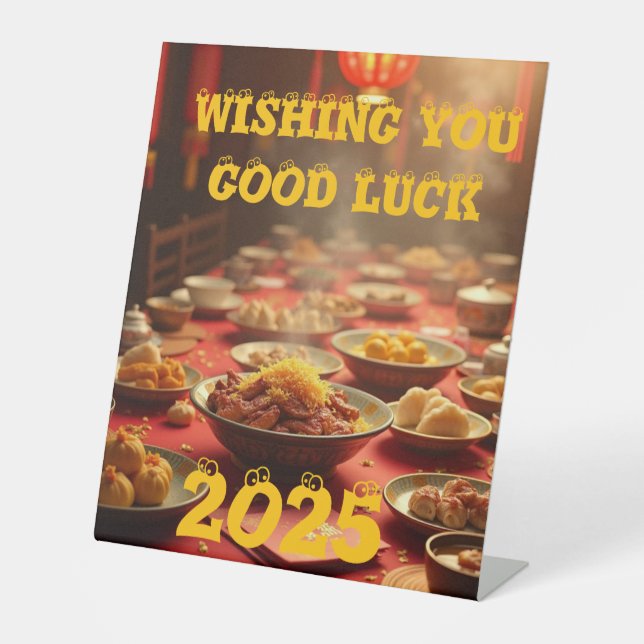 Wishing you good luck in 2025 pedestal sign (Front)